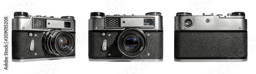 retro camera isolated on white background