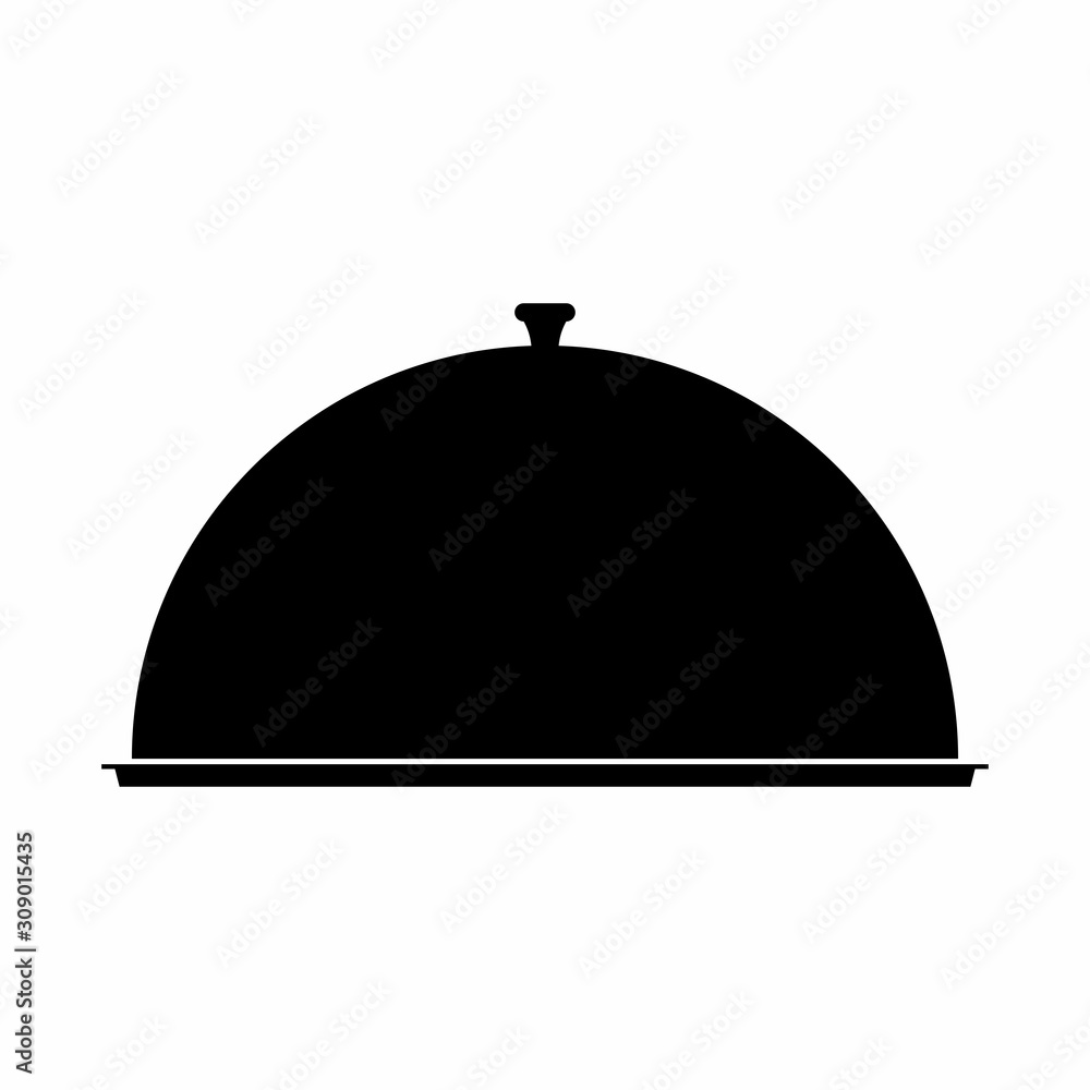 Fototapeta premium Food dome dark silhouette isolated on white background