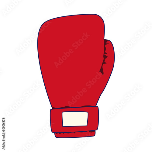 red boxing glove icon, colorful design