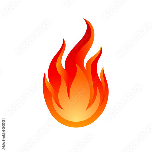 Fire Spurts Logotype or Hot Burn Symbol. Warning About the Fire Danger Fire Attention Icon, Spicy Food Sign. Danger Warning Logo on White Background