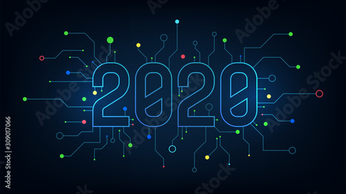 2020 graphic text number technology background