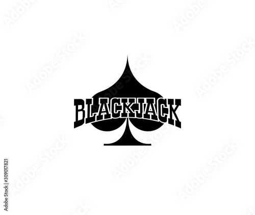 illustration Blackjack logo for Online casino mobile phone app. Banner with Twenty-One logo. Online Blackjack mobile phone app. Twenty-One Jackpot poster