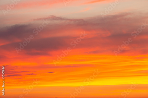 Beautiful red and orange colors of a sunrise or sunset