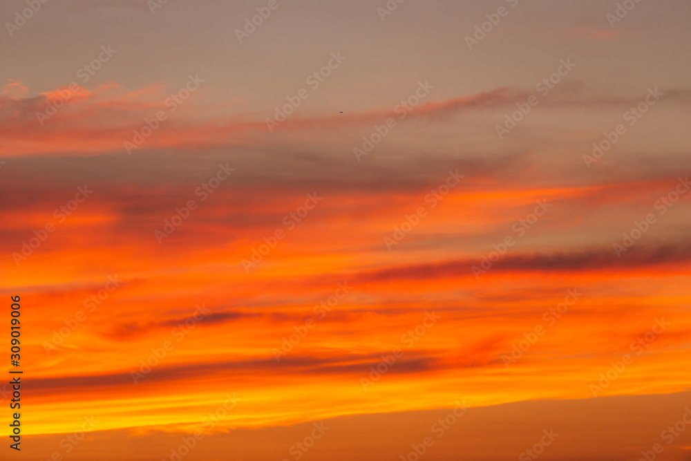Beautiful of colors of sky after sunset and sunrise, landscape