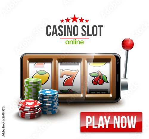 big win illustration Online Jackpot casino Slot machine banner in mobile phone. Chips, playing card, dice. Marketing Luxury Banner Jackpot Online Casino game Slot-machine in Smartphone play now poster