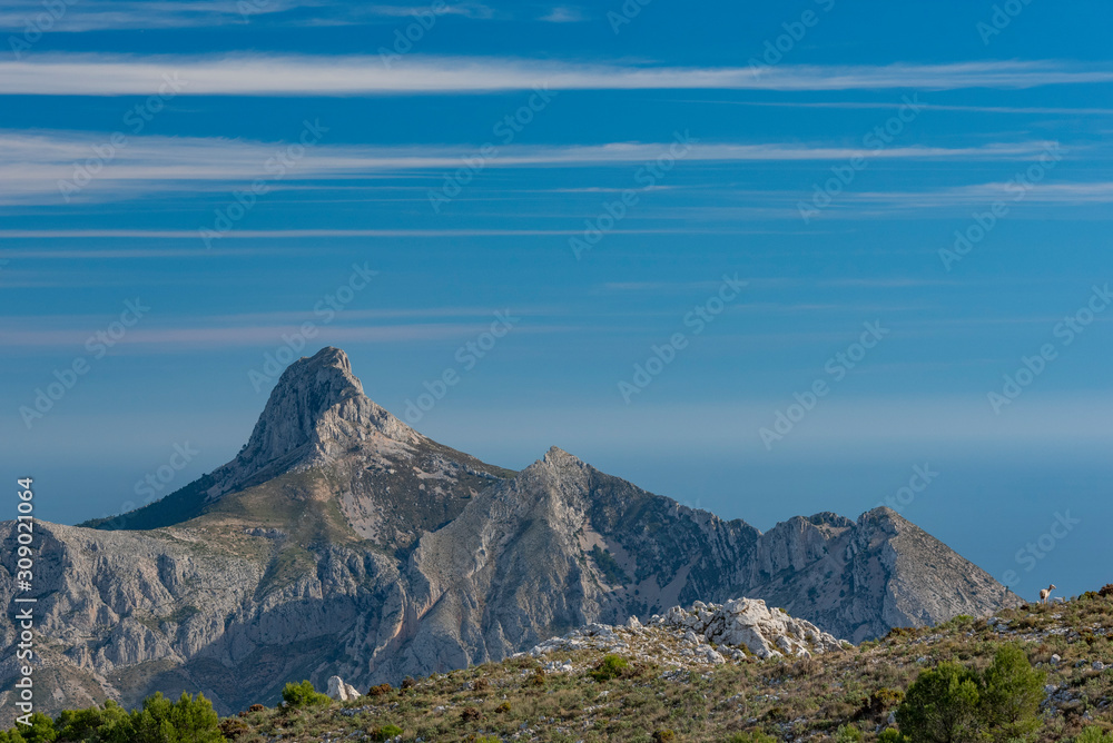 Bernia Mountain one of the most alpine mountain in Alicante province (1,128 msn), Alicante province, Costa Blanca, Spain