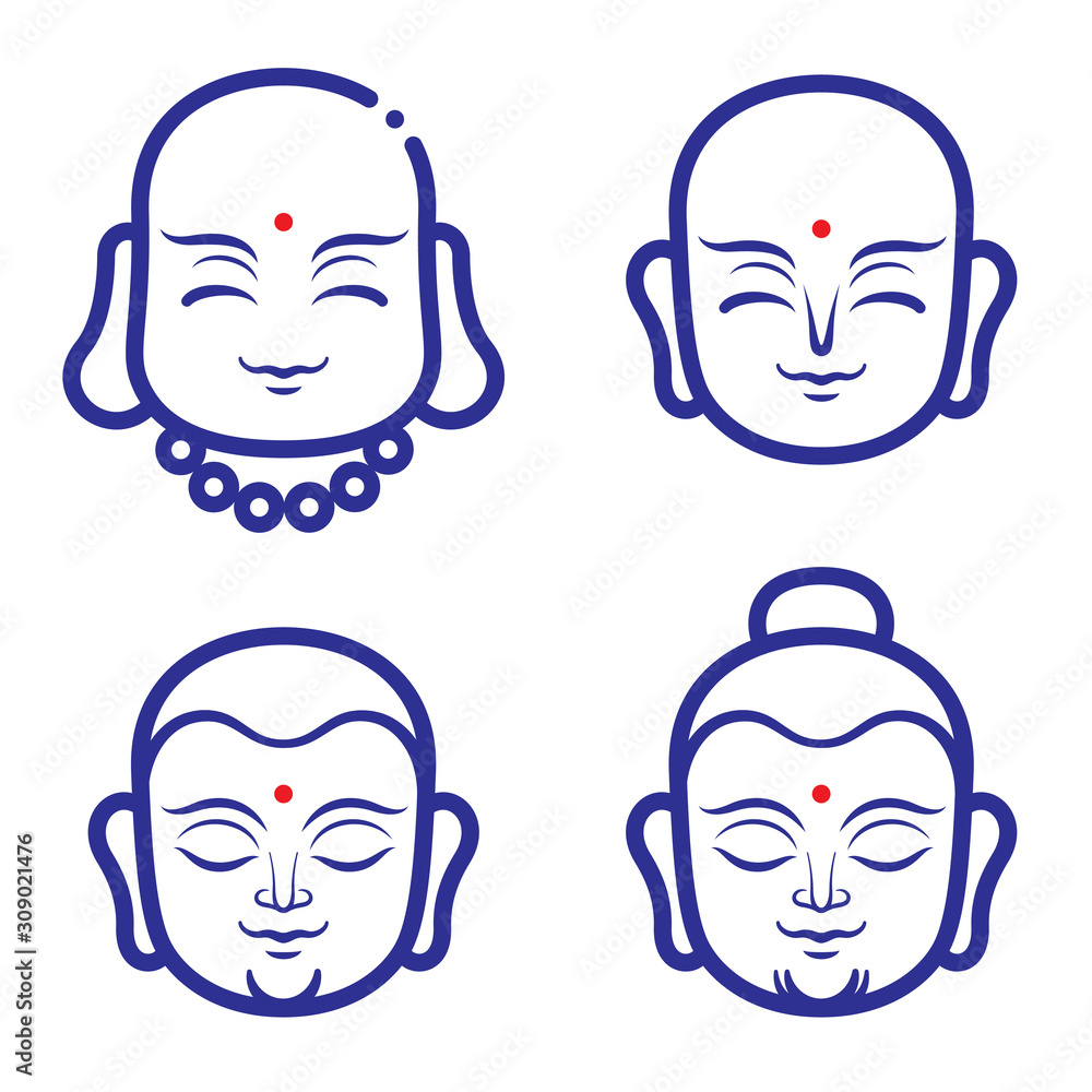 Buddha and monk face vector illustration. Buddha and monk face vector illustration.
