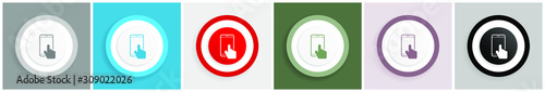 Smartphone icon, mobile phone vector illustrations in 6 colors options for web design and mobile applications in eps 10