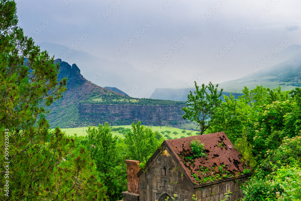 The territory and buildings of the monastery Sanahin in Armenia