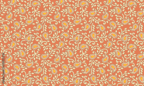 seamless traditional paisley floral background