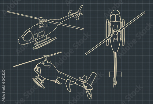 Helicopter blueprints © blacklight_trace