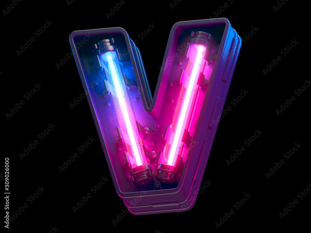 Ultraviolet neon futuristic font. Ultraviolet neon futuristic font.