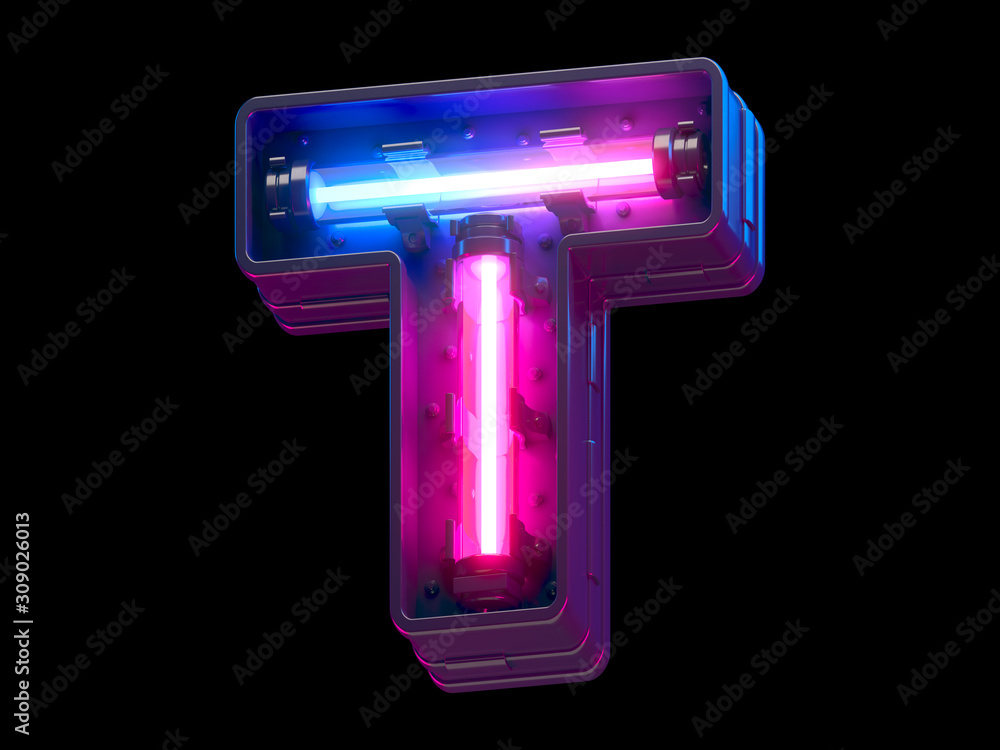 Ultraviolet neon futuristic font. Ultraviolet neon futuristic font.