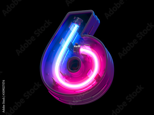  Ultraviolet neon futuristic font. photo
