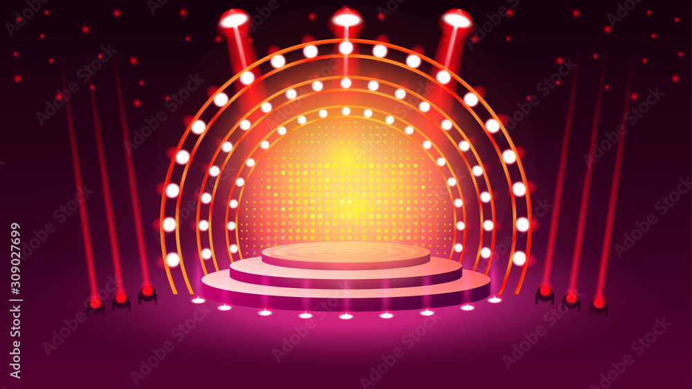 Stage podium with lighting, Stage Podium for Award Ceremony Background