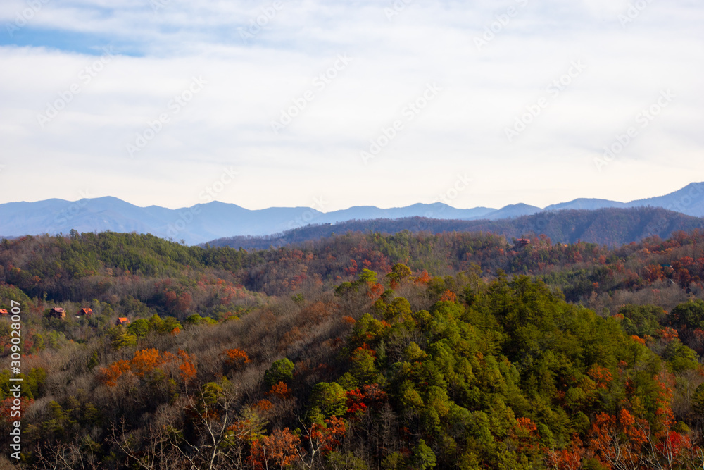 Tennessee mountains in the fall during the day with space for copy Tennessee mountains in the fall during the day with space for copy