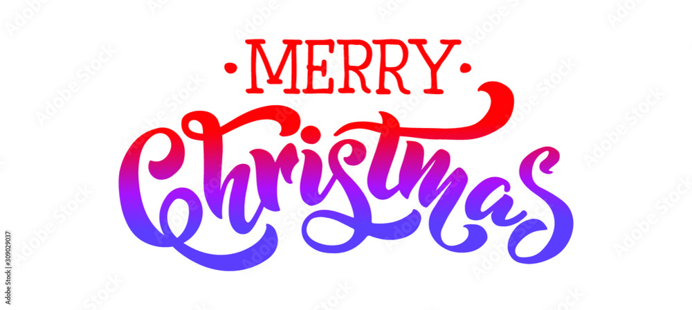 Merry Christmas vector text Calligraphy lettering card design template for logo, banners, labels, postcards, invitations, prints, posters, web, presentation. Vector illustration. EPS 10