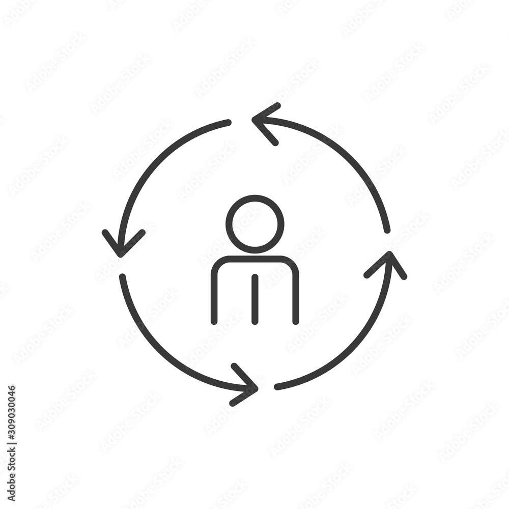 Human Resources simple icon. User Profile sign. Person silhouette symbol.  Refresh or Update sign. Quality design elements. Classic style. Vector  Stock Vector | Adobe Stock