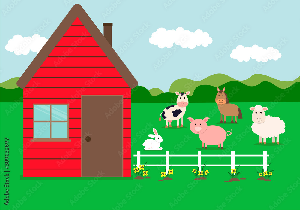 sheep house clipart