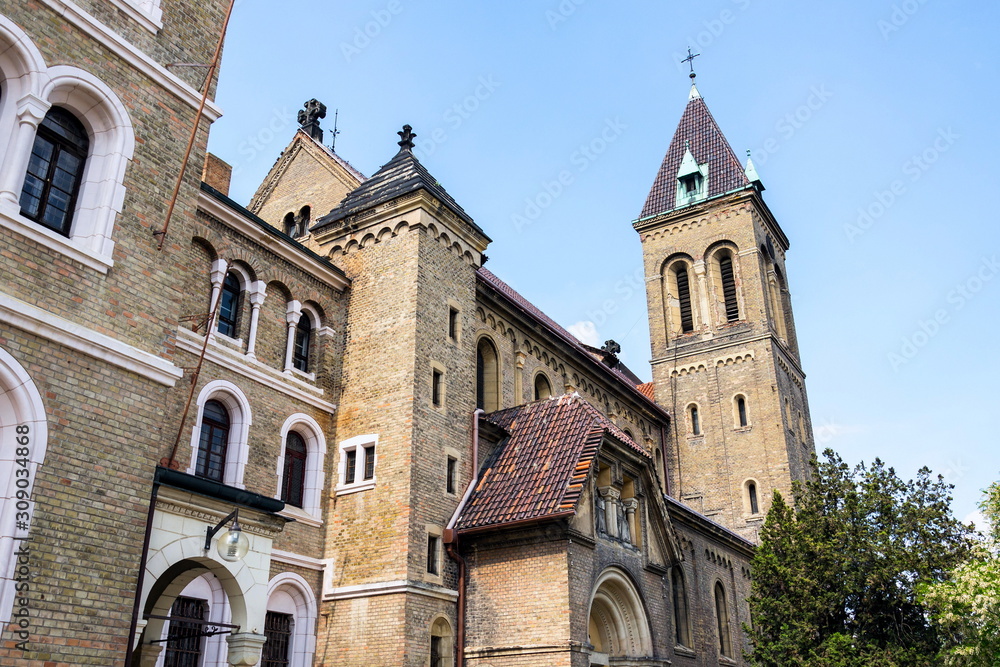 Fototapeta premium Church of Saint Gabriel, Benedictines order Beuronese Congregation monastery in Prague, Czech Republic, sunny day