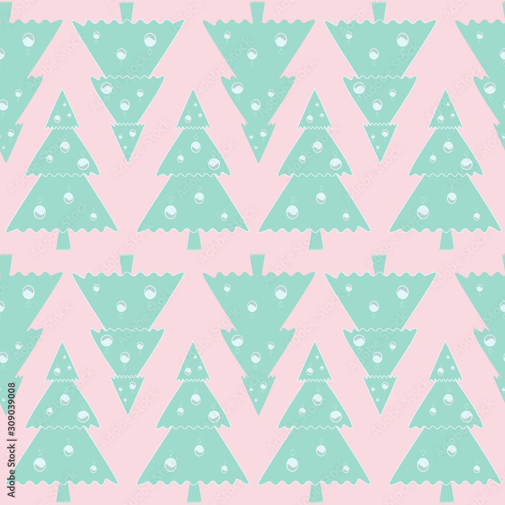 Christmas Winter seamless pattern with christmas trees,Surface design for textile, fabric, wallpaper, wrapping, giftwrap, paper, scrapbook and packaging. Vector Christmas Winter seamless pattern with christmas trees,Surface design for textile, fabric, wallpaper, wrapping, giftwrap, paper, scrapbook and packaging. Vector