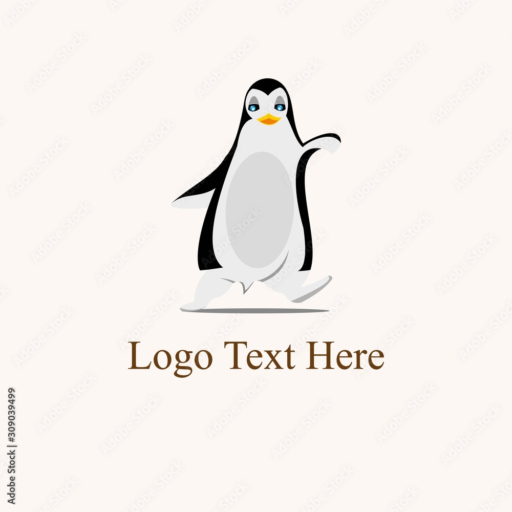 Obraz premium pinguin logo vector