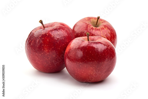 Red delicious apples, isolated on white background