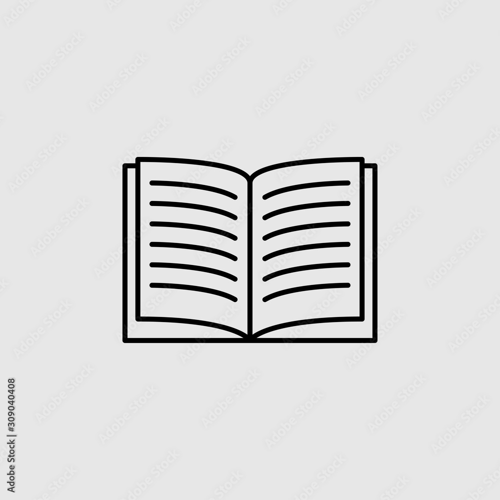 Book vector icon. Lined flat sign for mobile concept and web design. Open book glyph icon. Symbol, logo illustration. Vector graphics. Book vector icon. Lined flat sign for mobile concept and web design. Open book glyph icon. Symbol, logo illustration. Vector graphics.