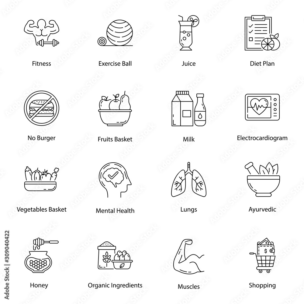 Beauty Fashion Line Icons Pack