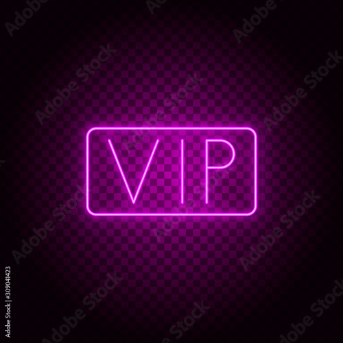 Vip, reward vector icon. Element of simple icon for websites, web design, mobile app, info graphics. Pink color. Neon vector on dark background