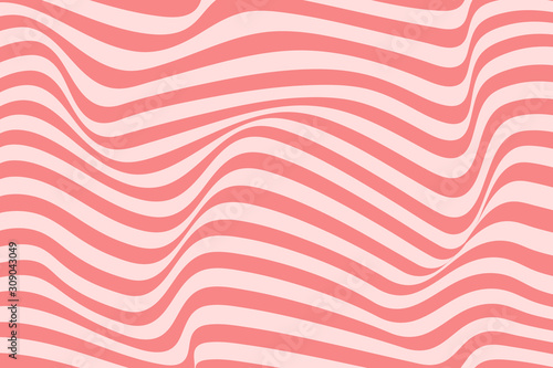 Trendy wavy background. Vector illustration of striped pattern with optical illusion