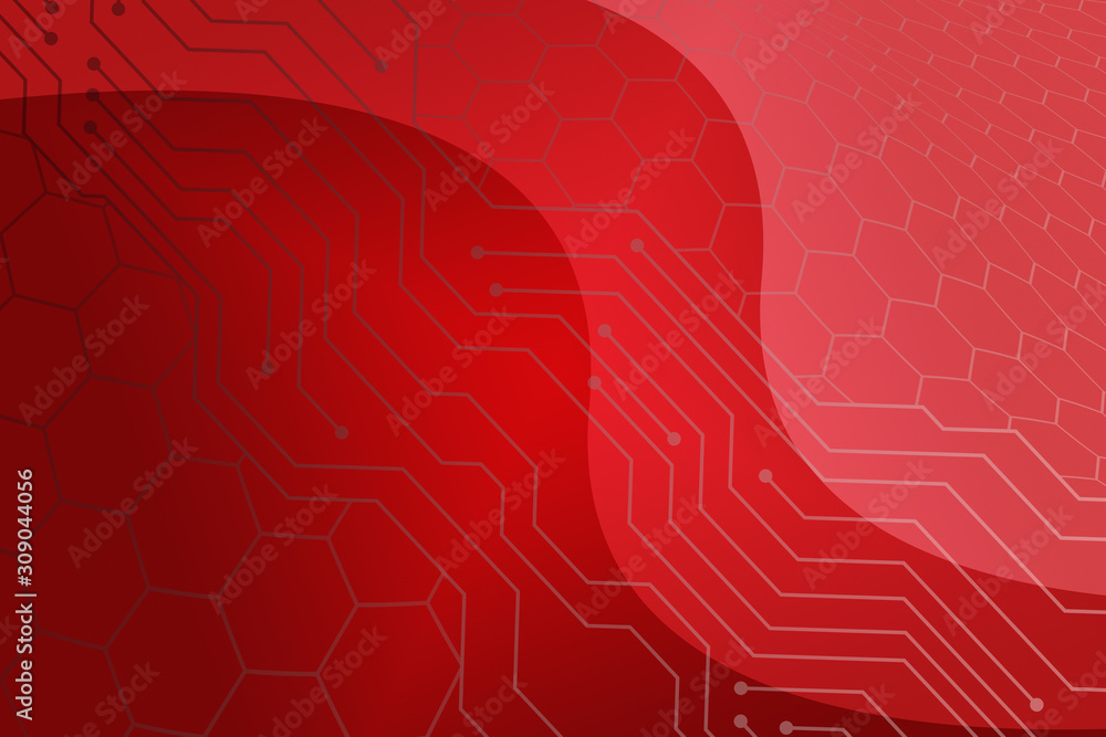Red Computer Chip Pattern