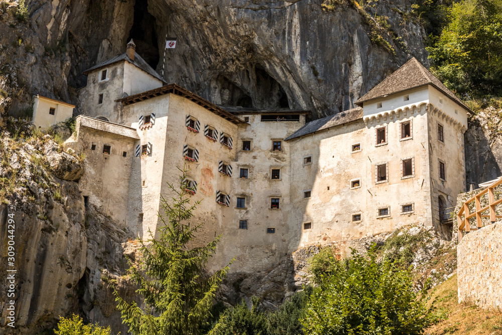 Predjama, Slovenia. The Predjamski Grad or Predjama Castle, a Renaissance fortress near Postojna in the mouth of a cave Predjama, Slovenia. The Predjamski Grad or Predjama Castle, a Renaissance fortress near Postojna in the mouth of a cave
