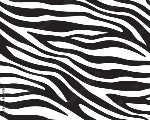 Obraz Full seamless wallpaper for zebra and tiger stripes animal skin pattern. Black and white design for textile fabric printing. Fashionable and home design fit.
