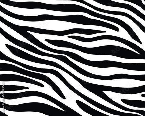 Full seamless wallpaper for zebra and tiger stripes animal skin pattern. Black and white design for textile fabric printing. Fashionable and home design fit.