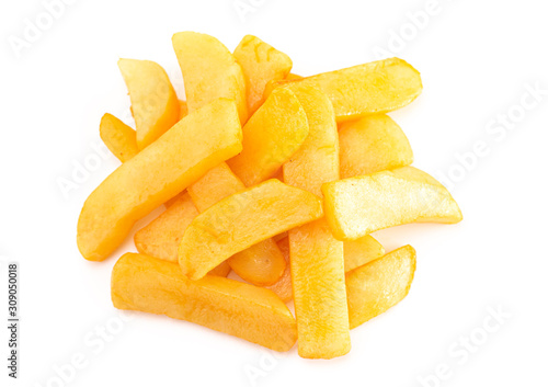 Billede på lærred Pile of Chunky Steak Fries Isolated on a White Background