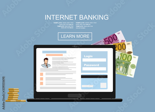 nternet banking. Flat vector illustration