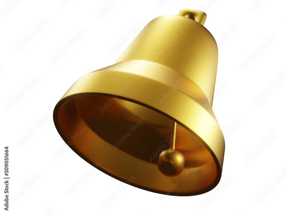 Golden jingle bell. Christmas decoration. 3d illustration Golden jingle bell. Christmas decoration. 3d illustration