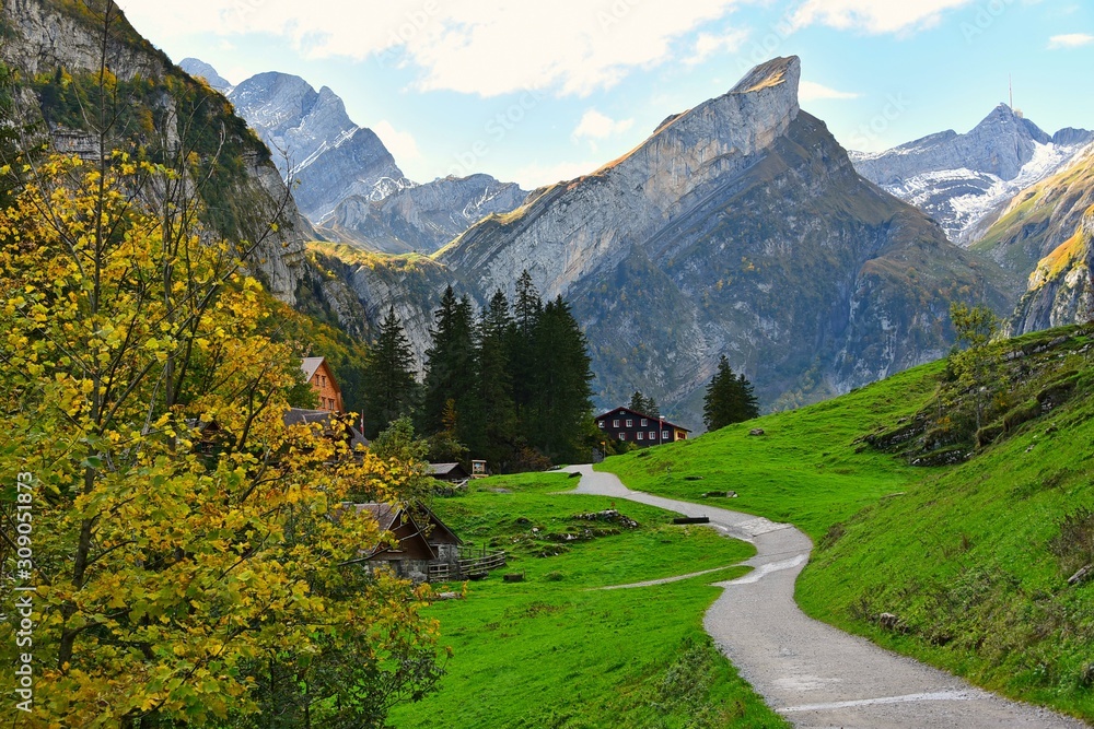 road in the mountains,Seealpsee Switzerand