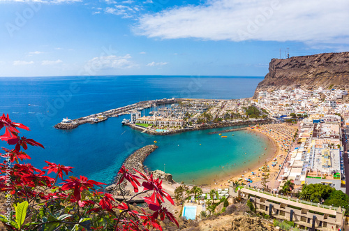 Landscape with Puerto de Mogan, Gran Canaria island, Spain photo