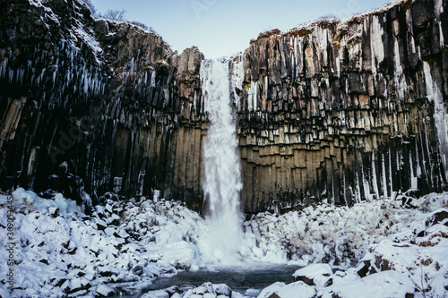 Iceland Winter Landscape Svartifoss