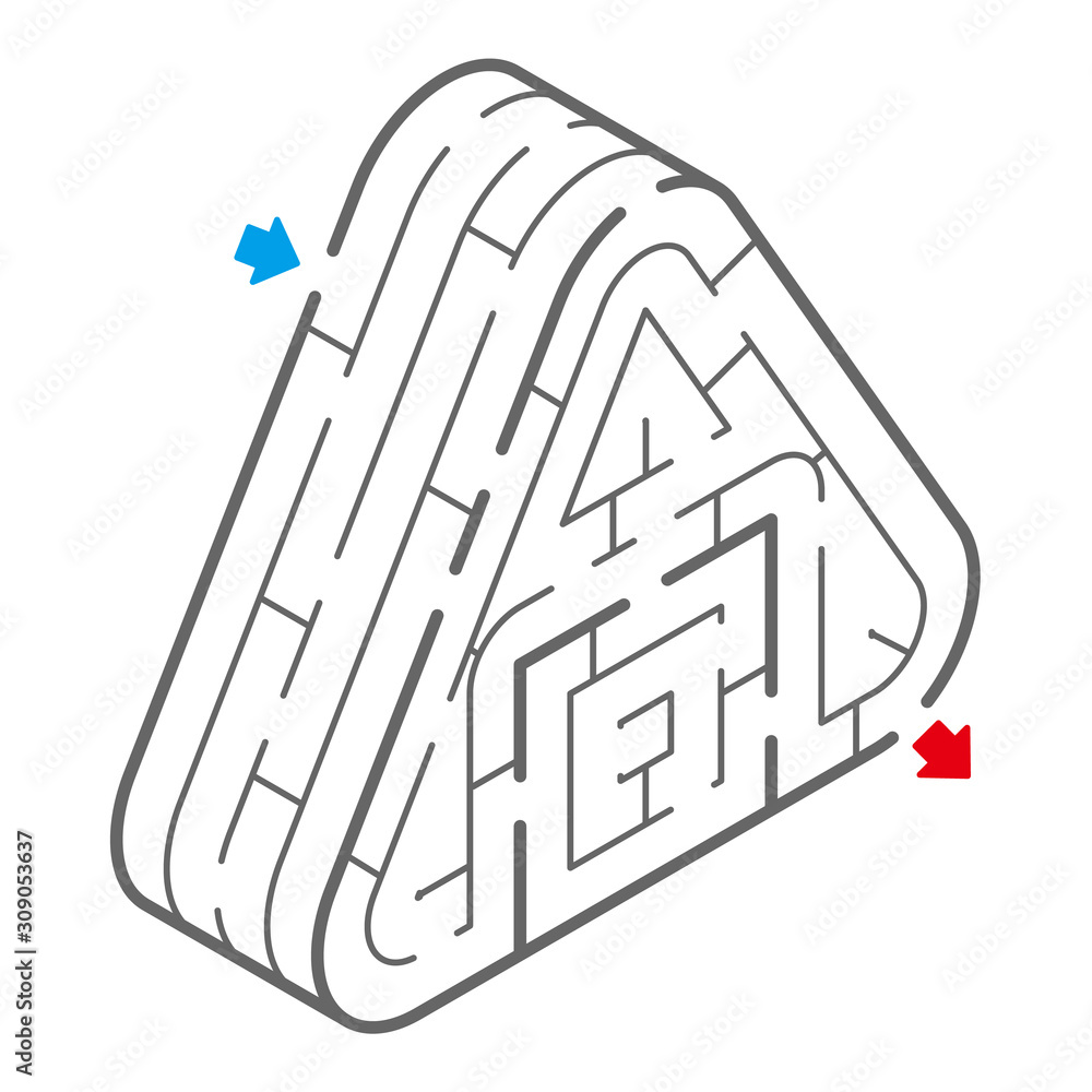 おにぎりのアイソメトリック迷路 塗り絵 Stock Vector Adobe Stock
