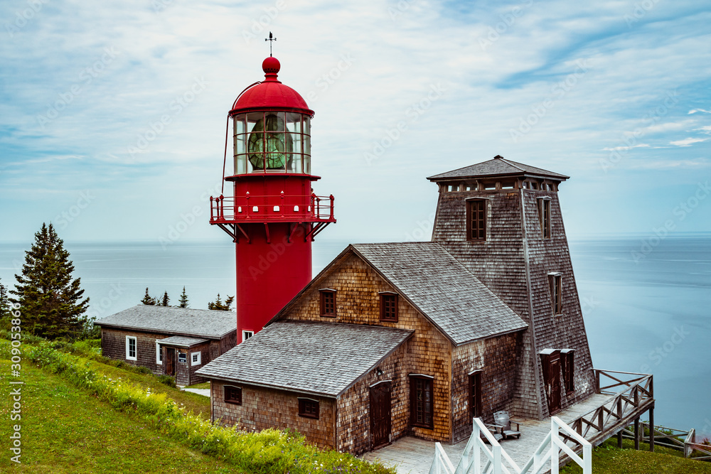 Lighthouse of Pointe a la Renommée on the coast 