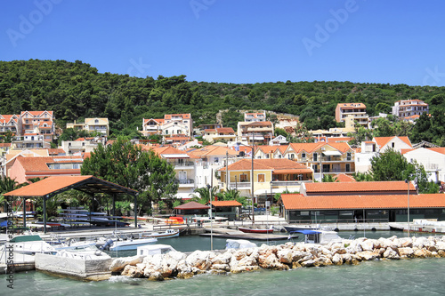 Kefalonia island coast with houses