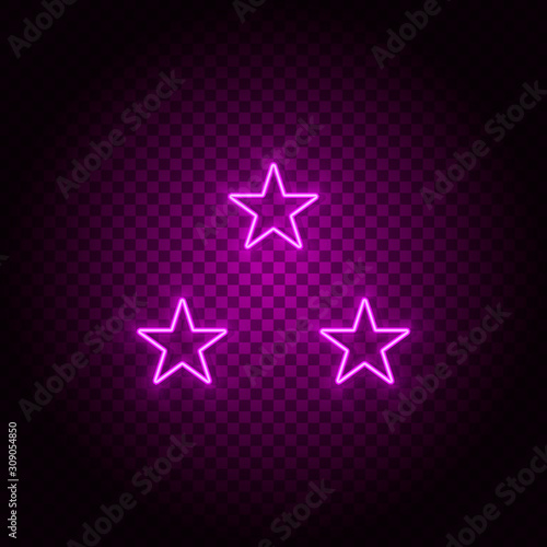 Stars vector icon. Element of simple icon for websites  web design  mobile app  info graphics. Pink color. Neon vector on dark background