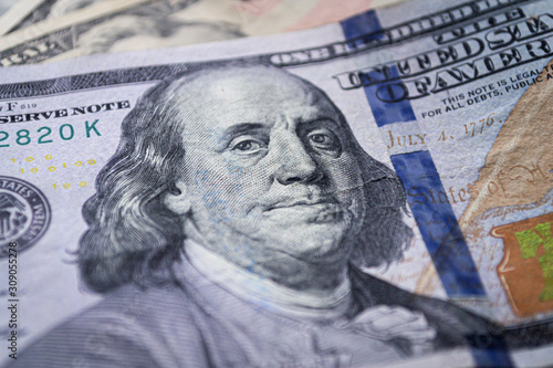 Wallpaper Mural 100 Dollars banknote. Money of United Sattes. Macro photo Torontodigital.ca