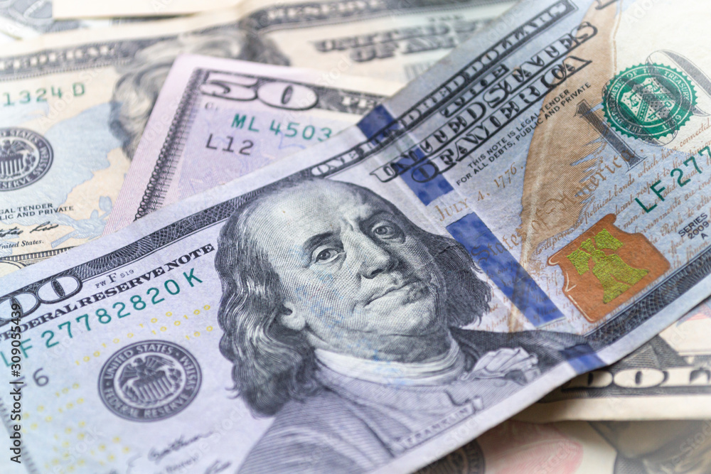 100 Dollars banknote. Money of United Sattes. Macro photo 100 Dollars banknote. Money of United Sattes. Macro photo