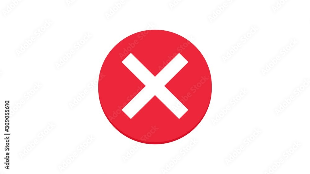 Red error sign animation on a white background Red error sign animation on a white background