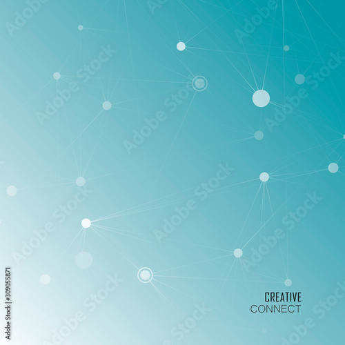 Abstract polygonal background with connecting dots and lines. Connection science background. Vector illustration.