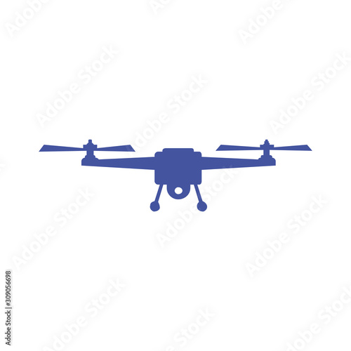 Drone icon. Quadcopter black icon. Unmanned aircraft. Vector illustration. EPS 10.